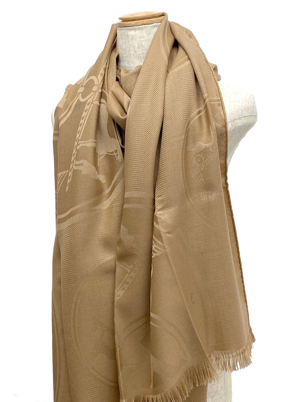 エルメス/カシミヤ&シルク ストール 《New Libris(ニュー・リブリス)》