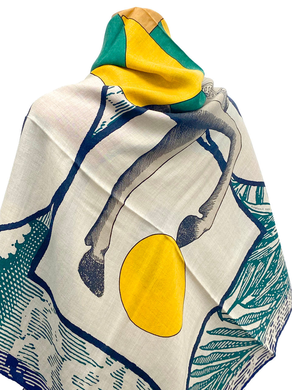 エルメス/カレ140 カレジェアン カシミヤ&シルクショール 《Cavalier en Formes(カヴァリエ・アン・フォルム)》