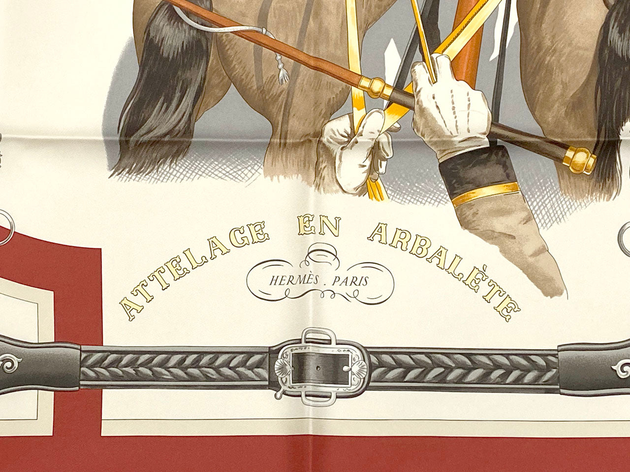 エルメス/カレ90 スカーフ 【ATTELAGE EN ARBALETE (馬車弓形連結)】【SALE】