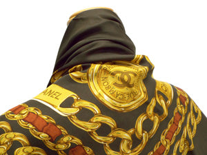 シャネル/シルクスカーフ 【チェーン柄】