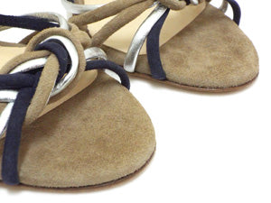 ファビオルスコーニ/スウェード×レザー アンクルストラップサンダル【SALE】