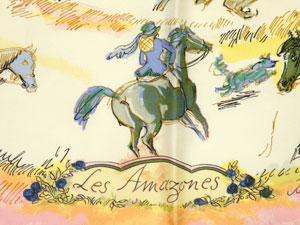 エルメス/カレ90 スカーフ 【Les Amazones（アマゾン）】【値下げ