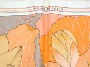 エルメス/カレ90 スカーフ 【FLEURS DE LOTUS （ロータスの花 