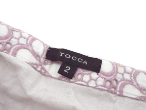 トッカ/フラワーパンチング刺繍スカート/白×ラベンダー【ブランド