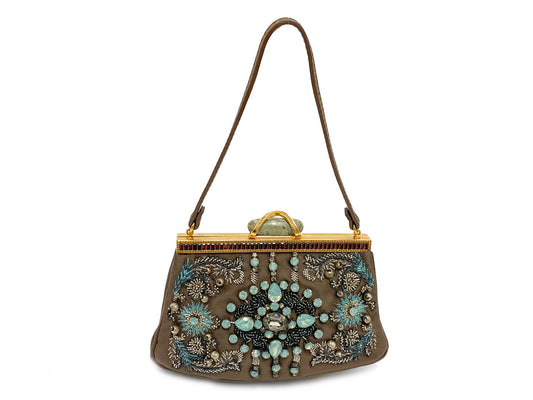 ヴァレンティノ ガラヴァーニ/ビーズ刺繍 がま口ミニバッグ