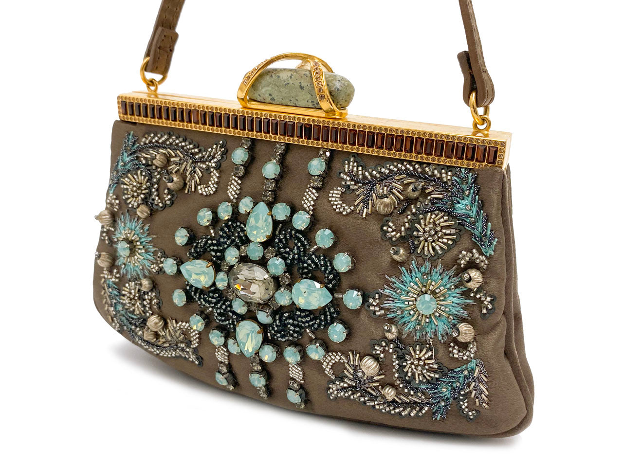 ヴァレンティノ ガラヴァーニ/ビーズ刺繍 がま口ミニバッグ