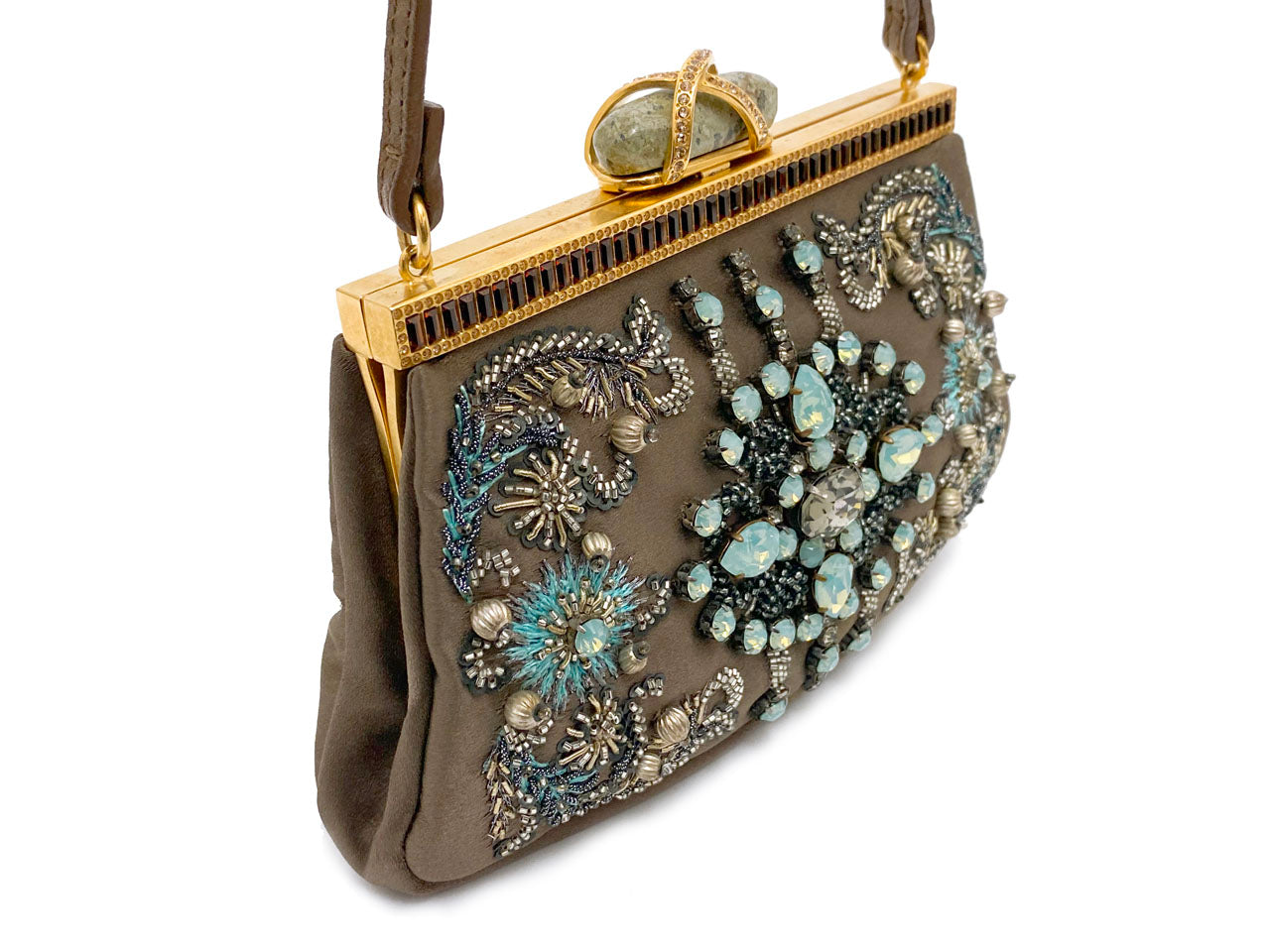 ヴァレンティノ ガラヴァーニ/ビーズ刺繍 がま口ミニバッグ