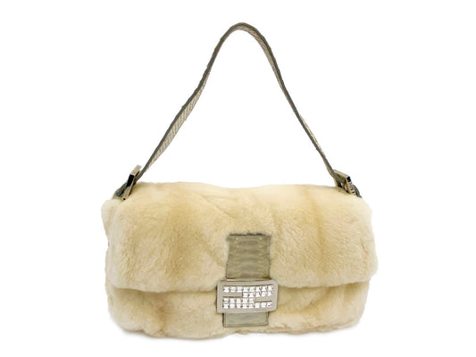 フェンディ/ハンドバッグ マンマバケット ミンク×パイソン