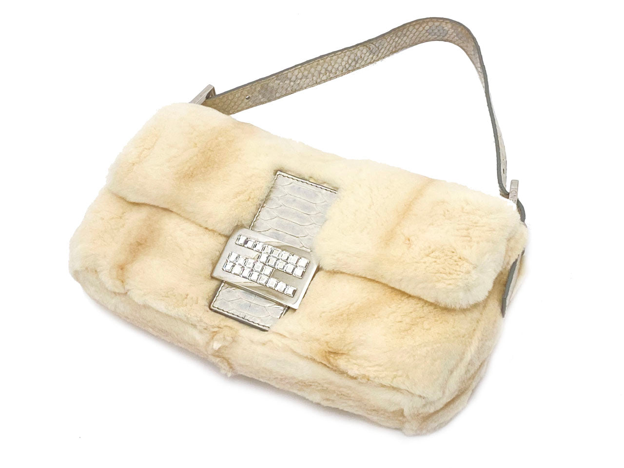 フェンディ/ハンドバッグ マンマバケット ミンク×パイソン