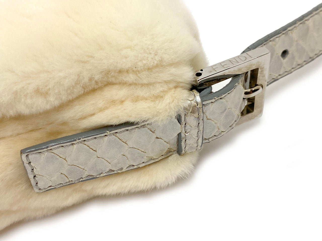 フェンディ/ハンドバッグ マンマバケット ミンク×パイソン