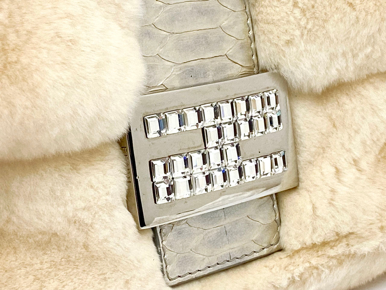 フェンディ/ハンドバッグ マンマバケット ミンク×パイソン