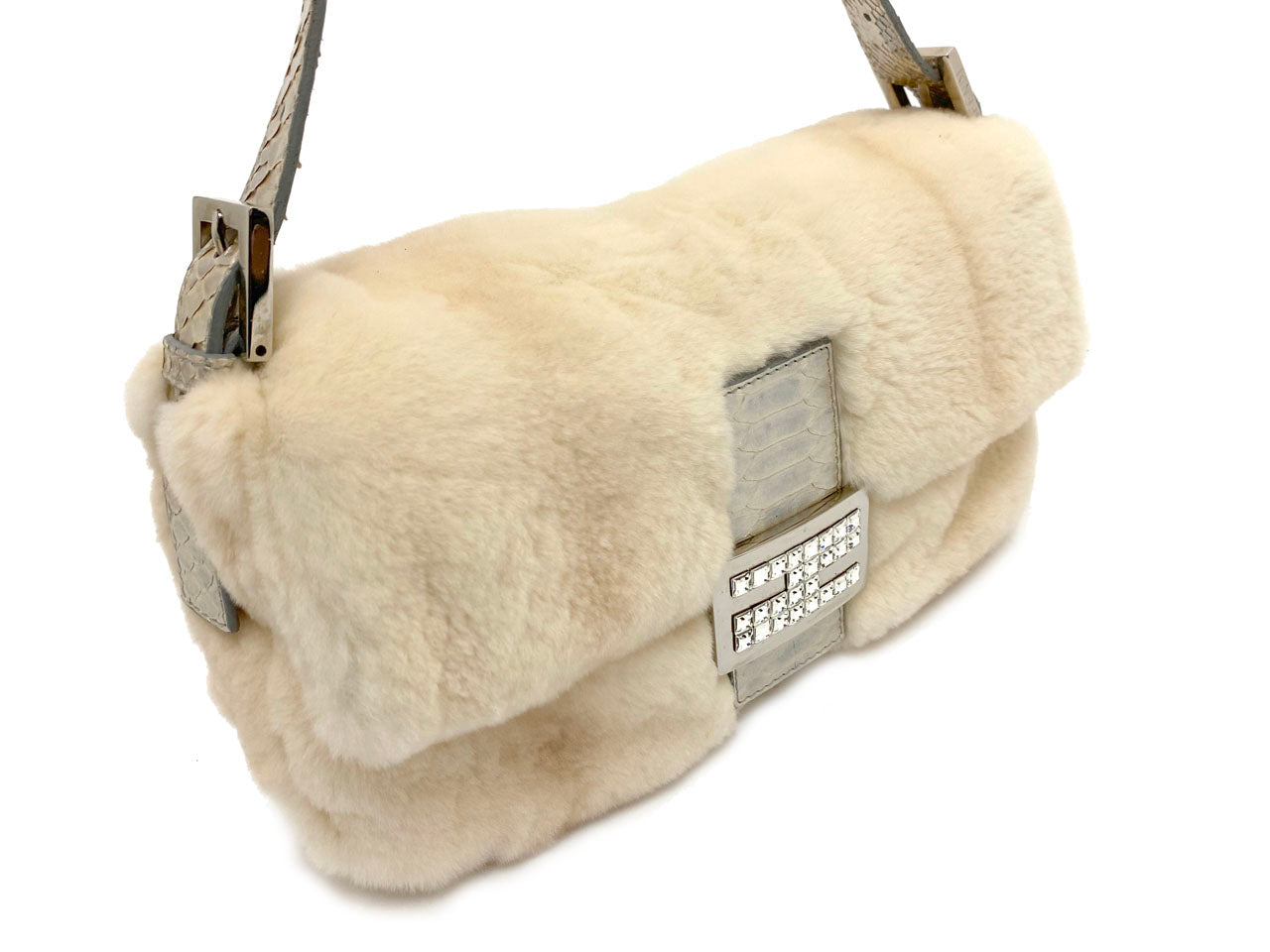 フェンディ/ハンドバッグ マンマバケット ミンク×パイソン