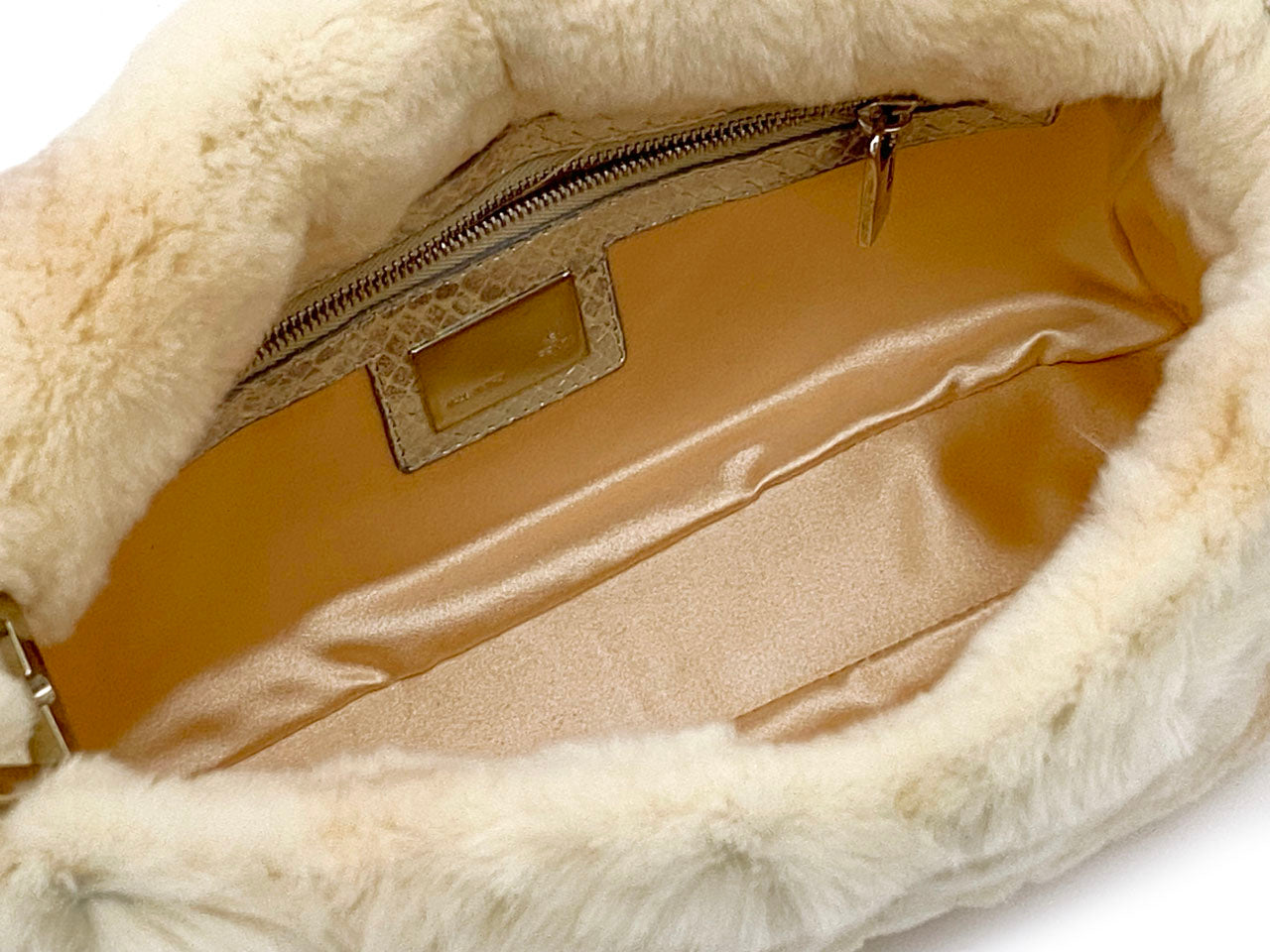 フェンディ/ハンドバッグ マンマバケット ミンク×パイソン