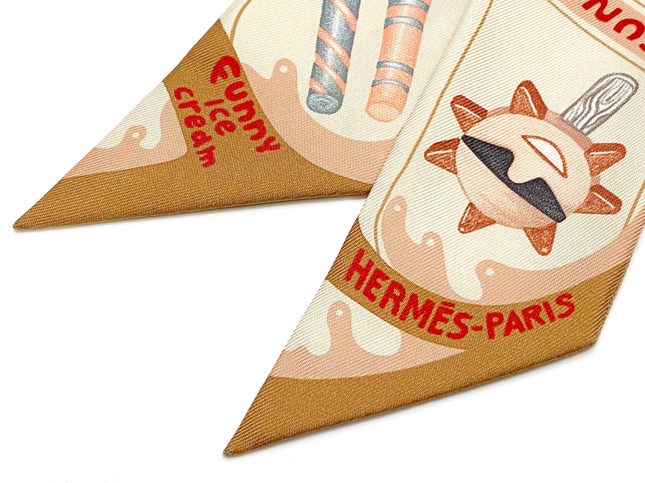 HERMES ツイリー　新品未使用　ファニーアイスクリーム エルメス/ツイリー 【Funny Ice Cream （ファニー・アイスクリーム