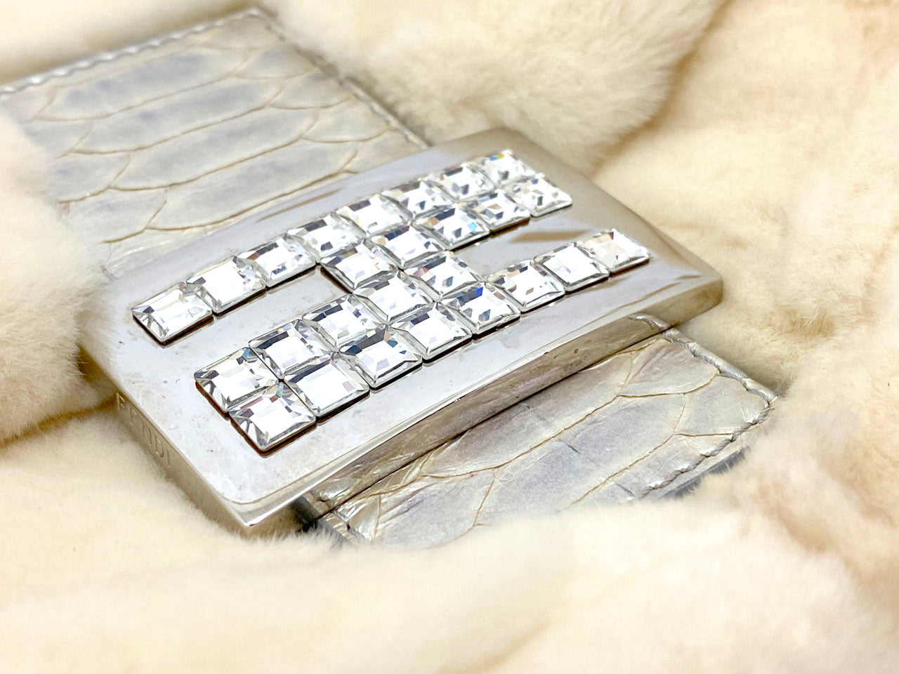 フェンディ/ハンドバッグ マンマバケット ミンク×パイソン