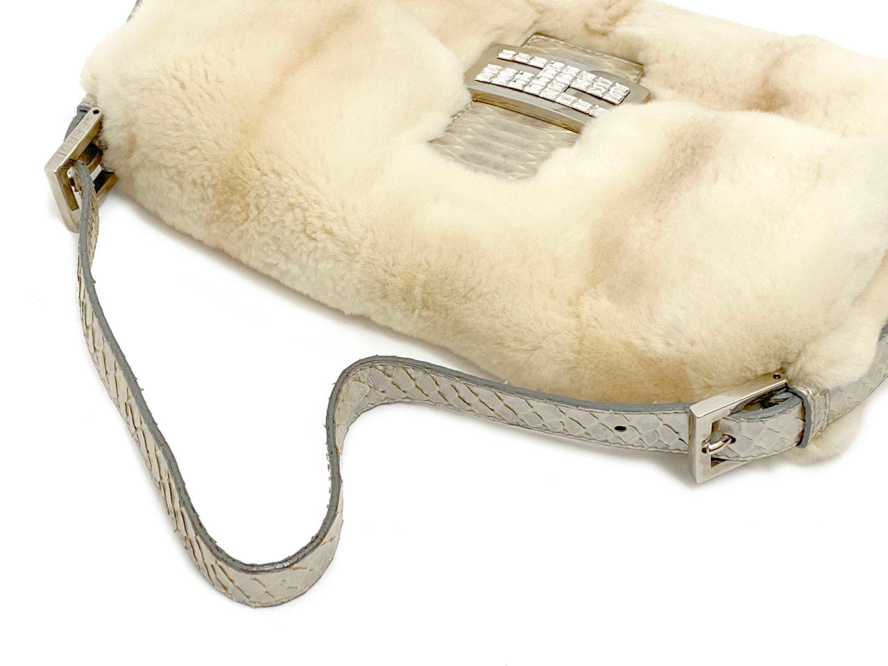 フェンディ/ハンドバッグ マンマバケット ミンク×パイソン