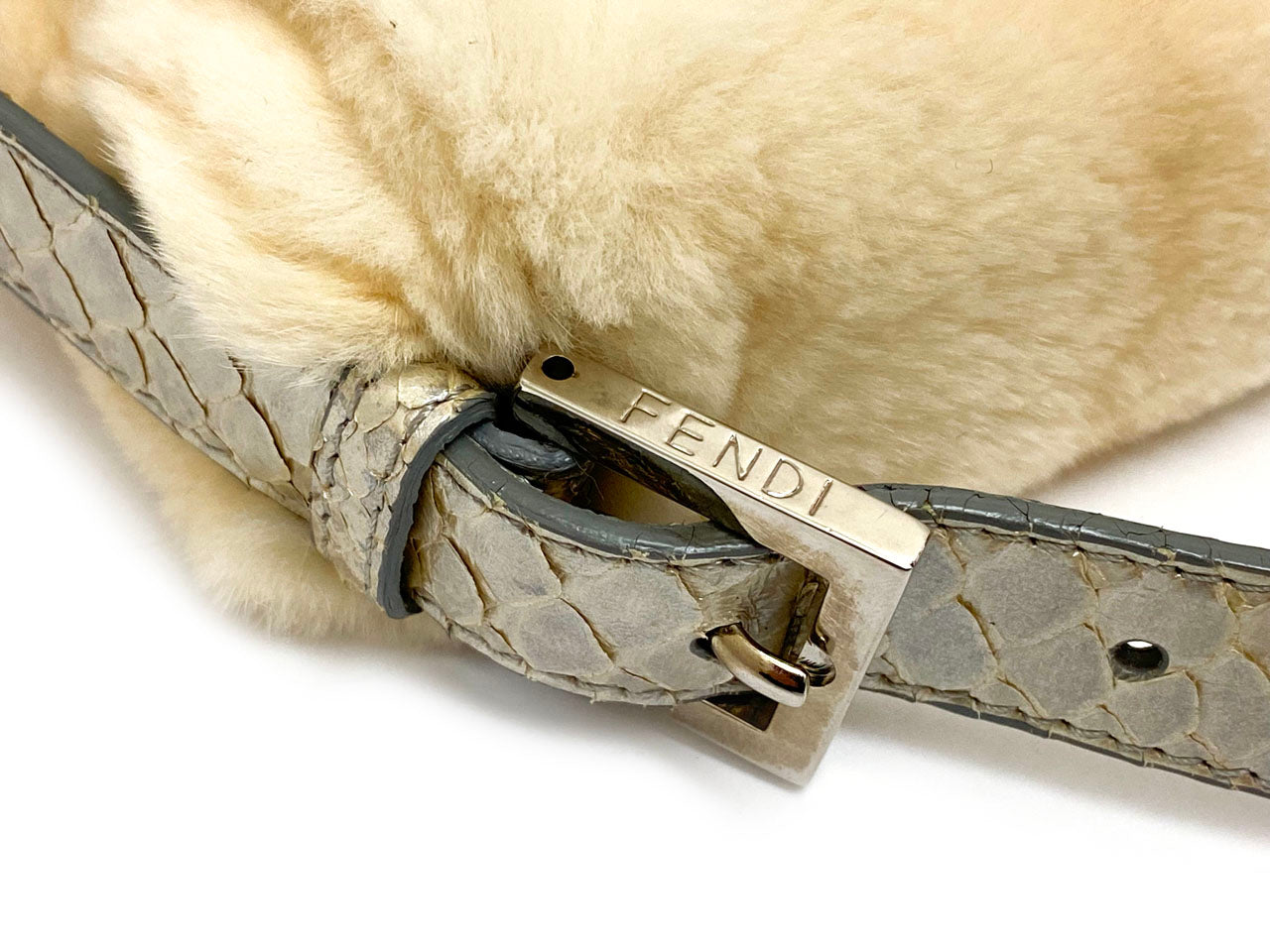 フェンディ/ハンドバッグ マンマバケット ミンク×パイソン