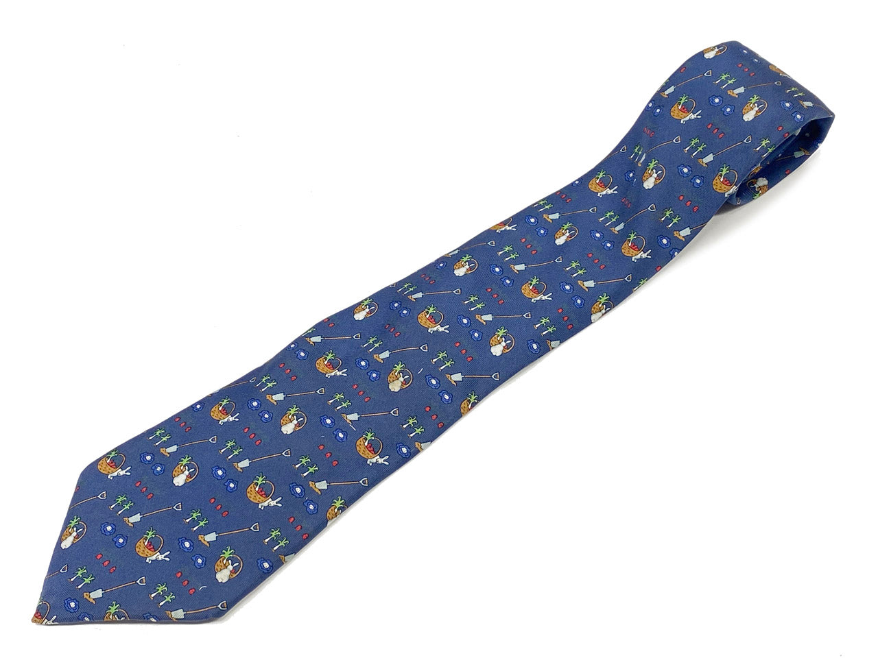 エルメス/メンズ プリント ネクタイ 【ラビット柄】