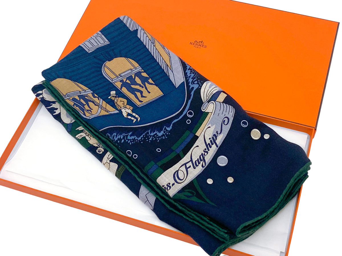 エルメス/カレ140 カレジェアン カシミヤ＆シルクショール 《Hermes Flagship（エルメス・フラッグシップ）》